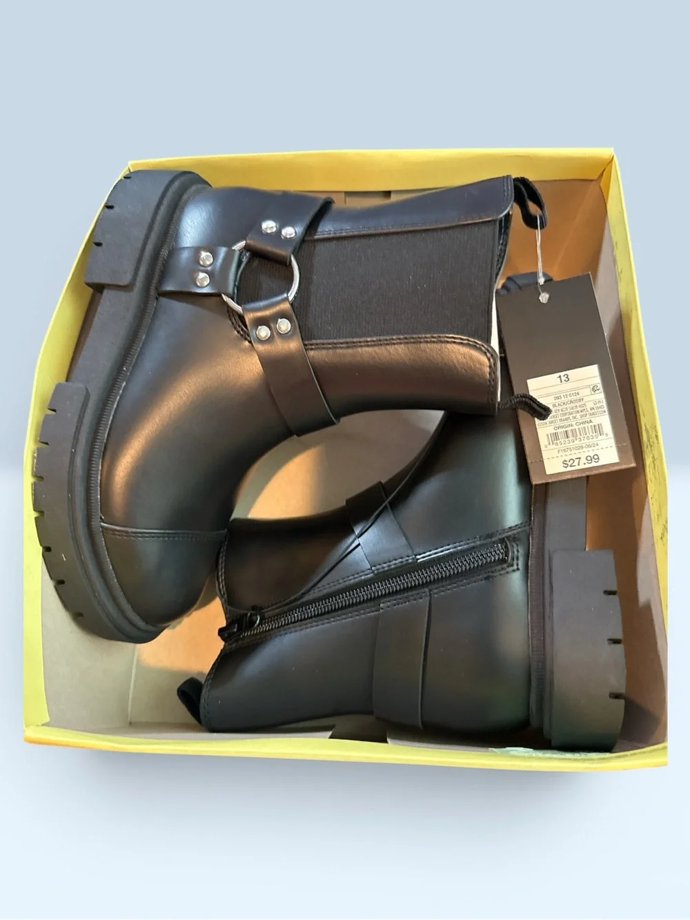 Art Class Black Crosby Kids' Chunky Chelsea Boots Sz 13C